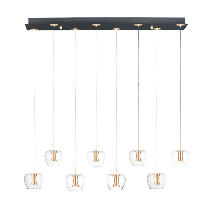 Calhoun 8 - Light Black/Gold LED Kitchen Island Pendant