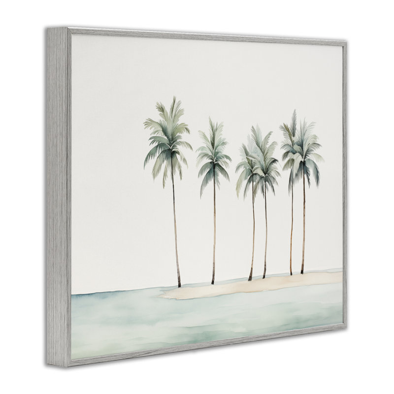  «Summer Palms in a Line», estampe numérique par Arlington Prints, H 11 po x l 14 po, Estampe numérique Farmhouse
