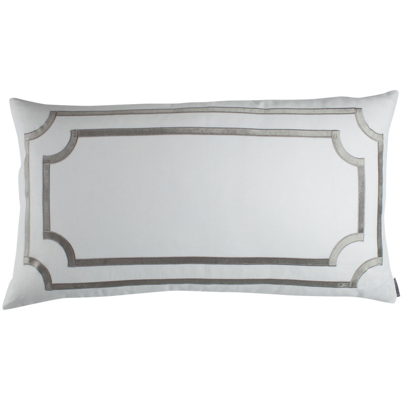 Mozart Linen Lumbar Pillow Cover & Insert, 20" x 26", Silver