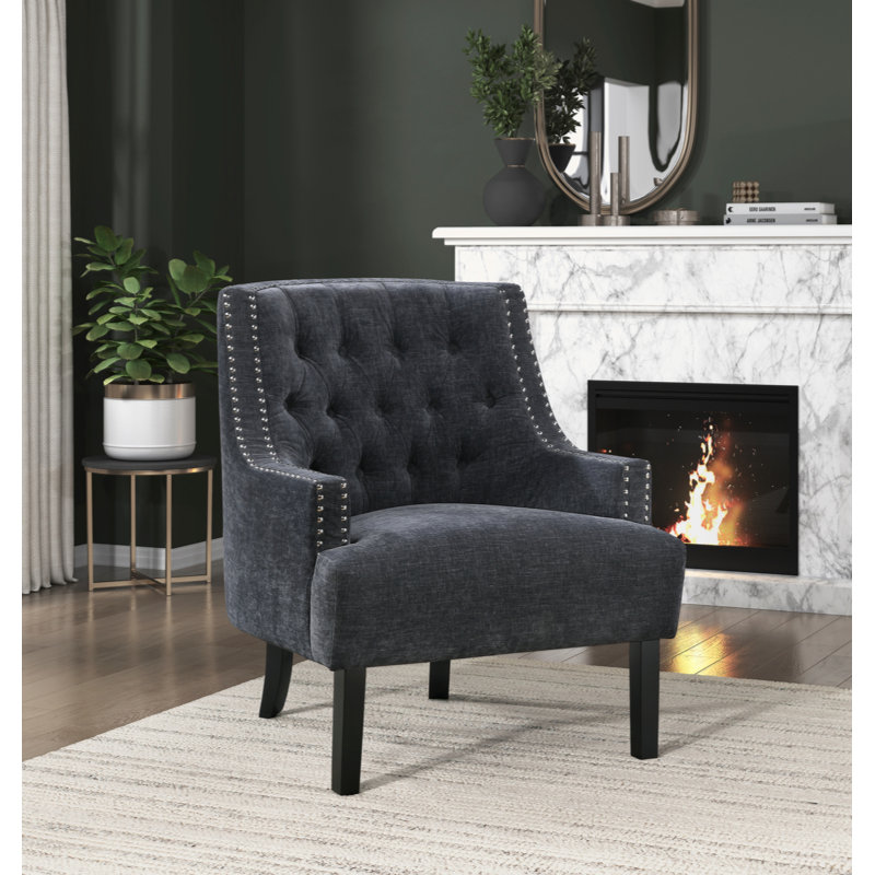  Chaise d'appoint 28 po Bania, Chenille noir