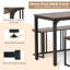 Ensemble de table de salle à manger 4 pièces avec banc et 2 tabourets