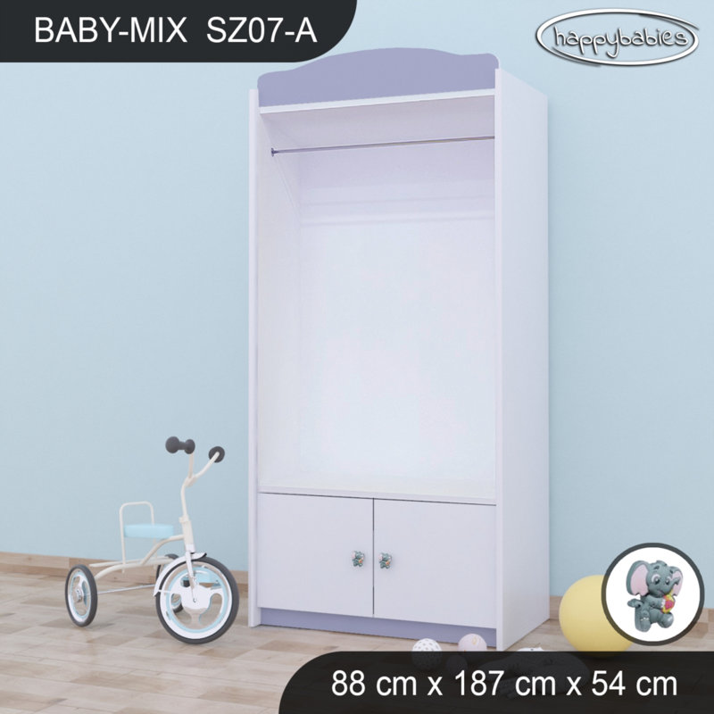 Baby 4 Door Wardrobe, Grey