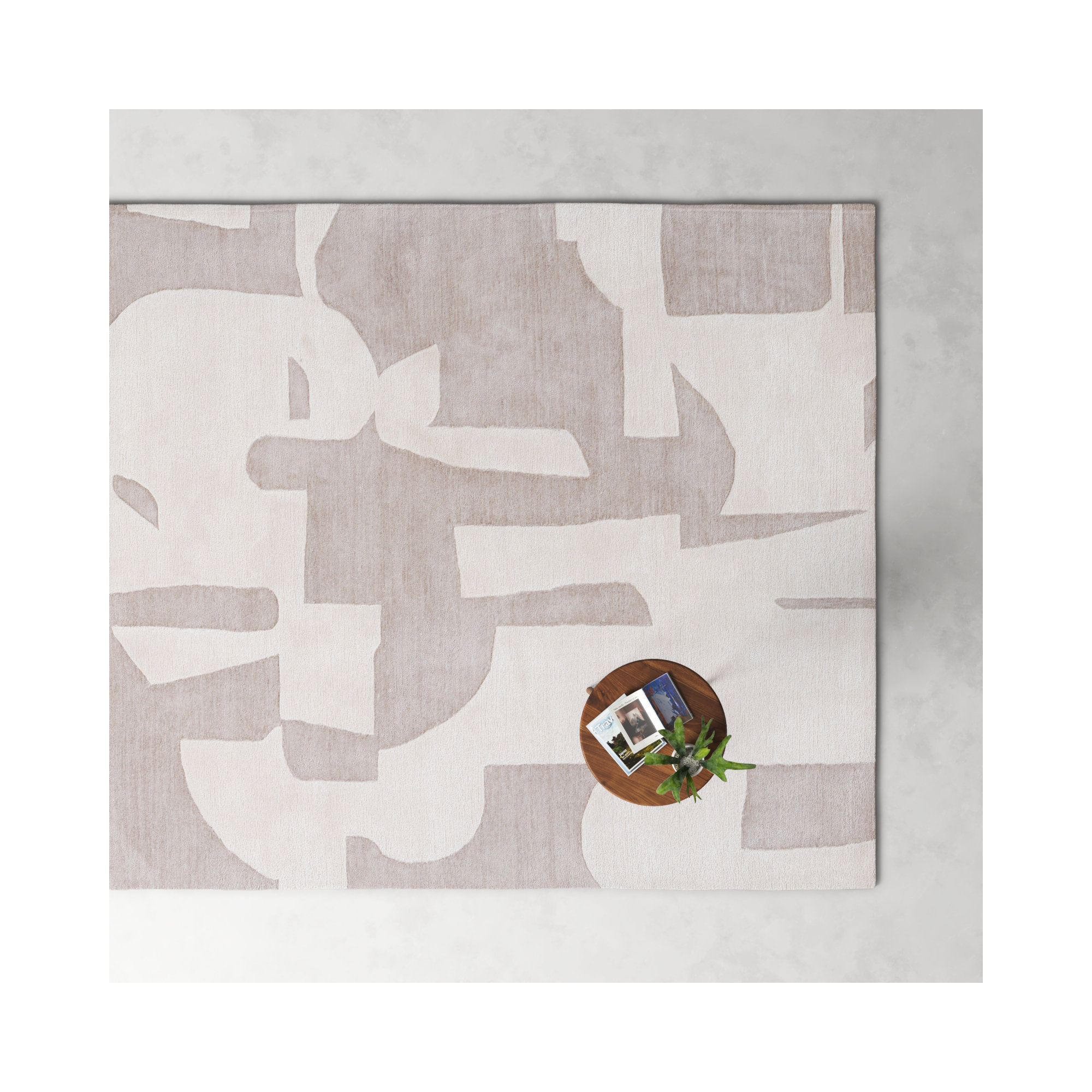 Handmade Abstract Taupe/ Cream Area Rug, Rectangle 8' x 10'