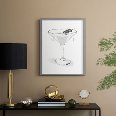 Habillé de martini blanc, reproduction encadrée - bois massif