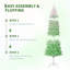Arbre de Noël 6 pi / 7,5 pi pré-éclairé, arbre de Noël artificiel floqué mince, branches articulées et support en métal pour la maison, le bureau ou les fêtes-2054314725-2054314724