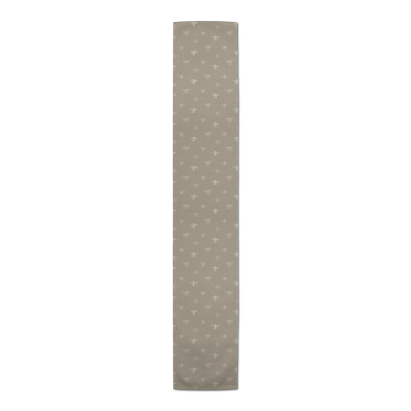 Rectangular Floral Table Runner, 90" x 16", Tan