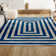 Isibeal Modern Classic Mitre Stripe Navy/Ivory Rug