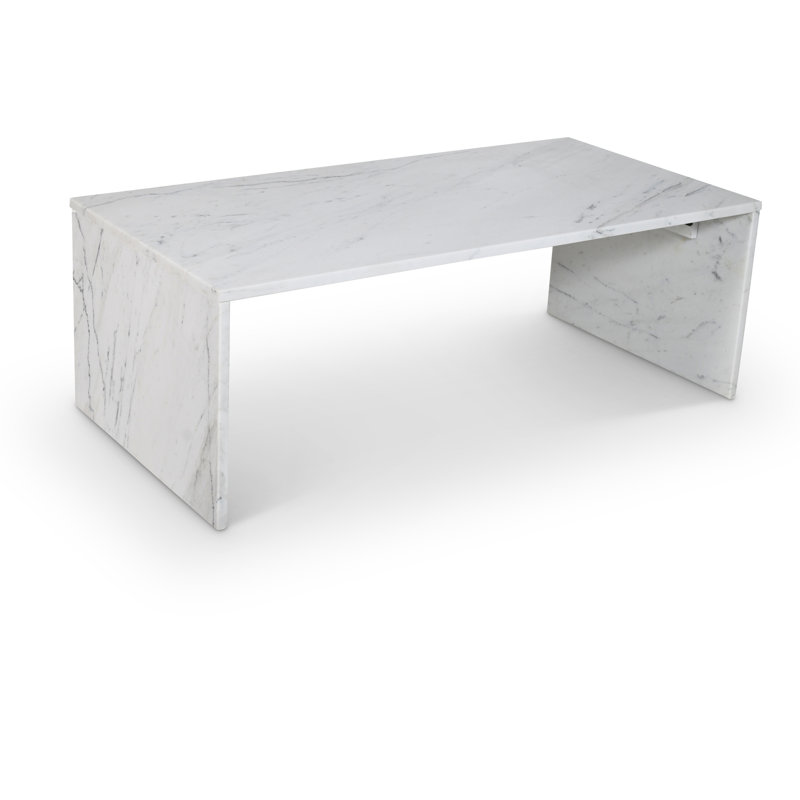 Olas Coffee Table, White Marble