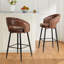 Tabouret de bar rembourré avec garniture cloutée-210802585