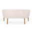 Tissu beige de style Mid-Century moderne, coutures en canal, pieds en bois d'hévéa brun, point d'assemblage requis, pieds inclus
