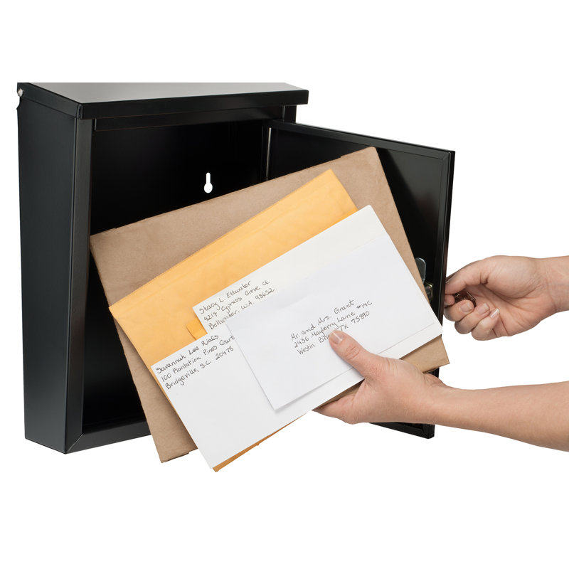 Chelsea Locking Wall Mounted Mailbox, Black