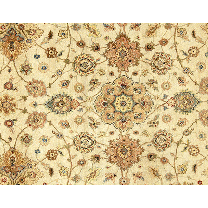 Hand Knotted Wool Oriental Area Rug in Cream
