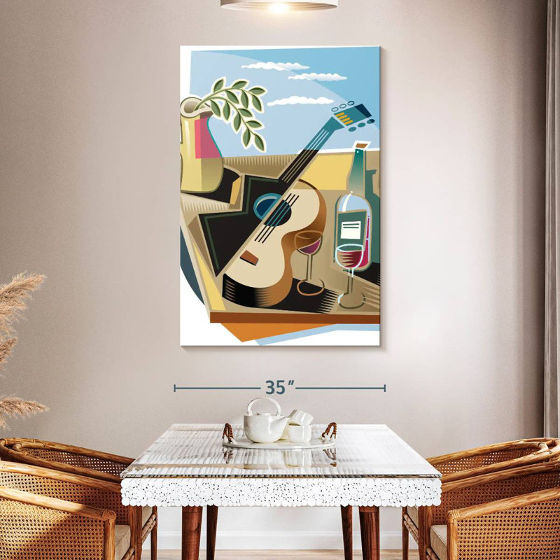 Abarca Guitar And Wine, 51" H x 34" W