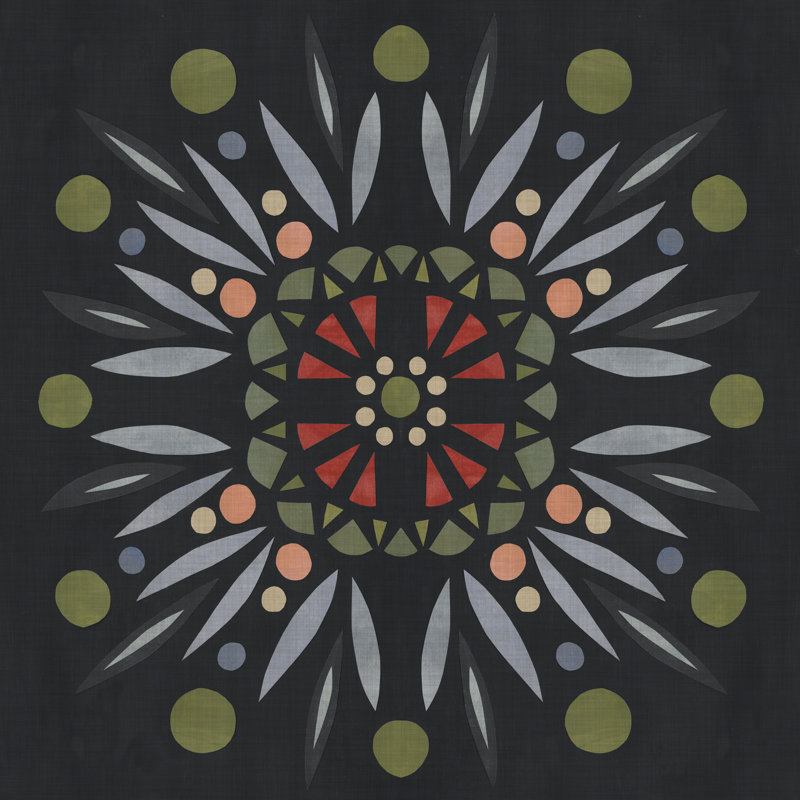 Folk Mandala II - Wrapped Canvas Print, 51cm H x 51cm W
