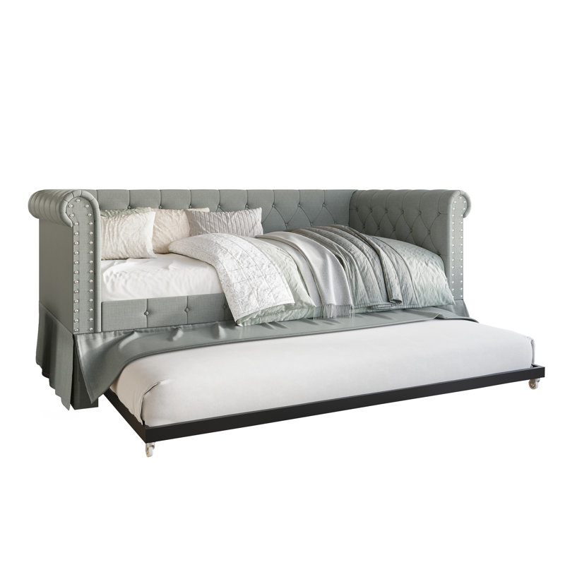 Lit de jour avec couchette Knolan, Gris clair