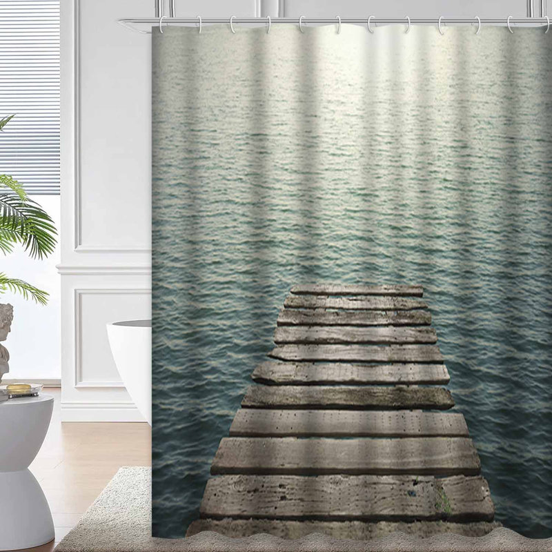 Rideau de douche Old Wood Pier, L 72 po x l 84 po