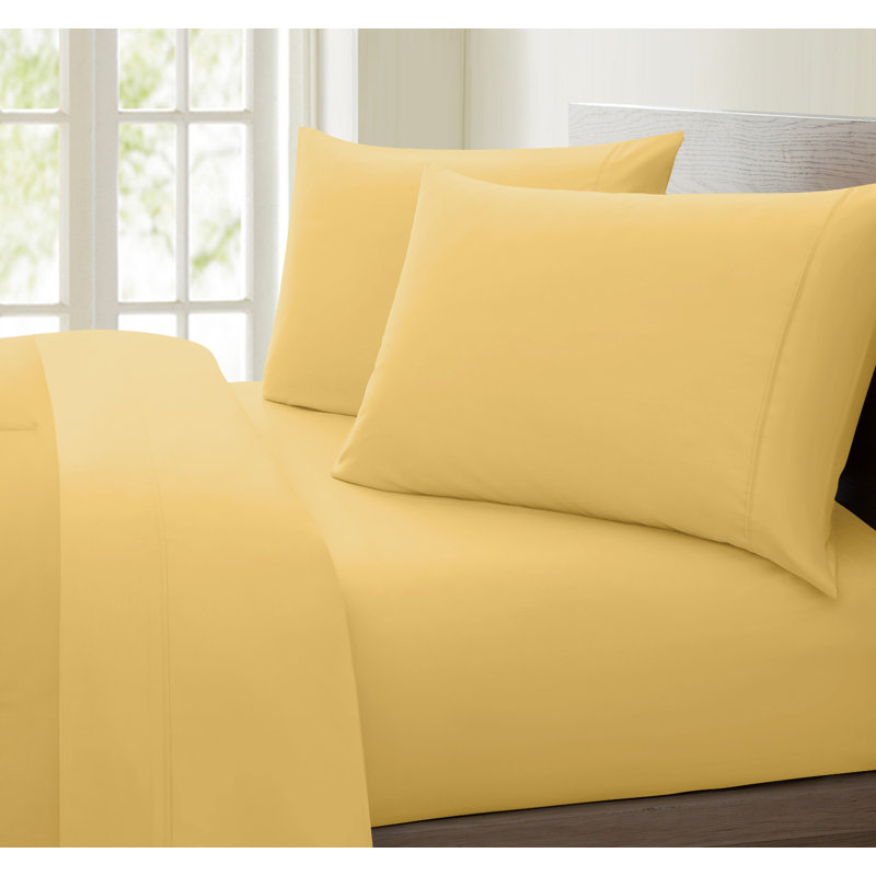 Egyptian Cotton Sheet Set, Gold, Queen Sheet Set with 2 Pillowcases