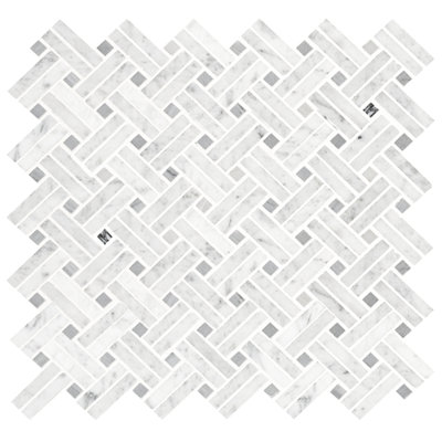 Carreau de mosaïque en marbre poli Carrara