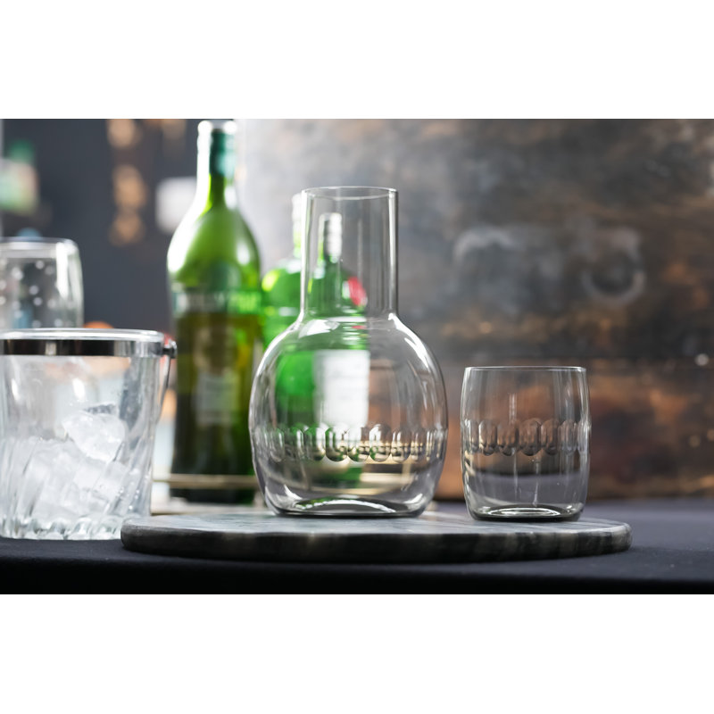 2 - Piece Crystal Carafe Set, Clear/Black