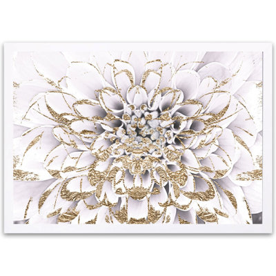 Floralia Blanc - Traditional Frame Art Painting on Paper for Bedroom