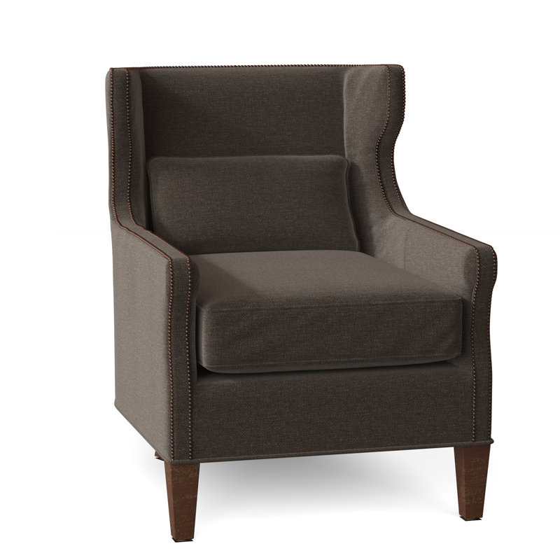 Percy Wingback Chair, Bark (8789 06), Walnut
