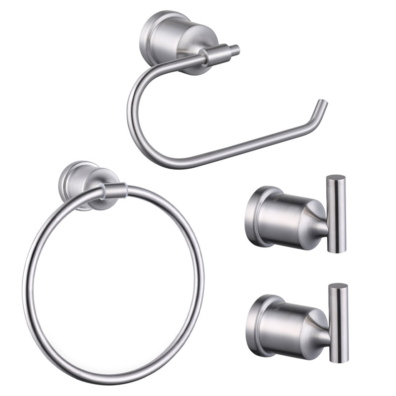 4 - Piece Bathroom Hardware Set, Brushed Nickel