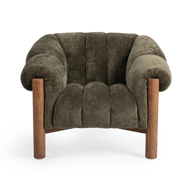 Sansa Upholstered Accent Chair Bronze, Olive Green