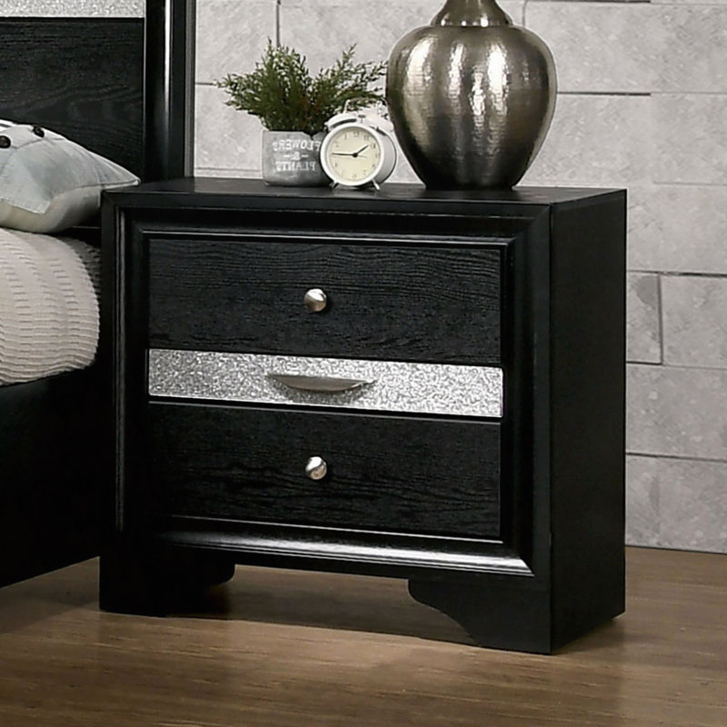 Table de chevet 1Pc, Noir