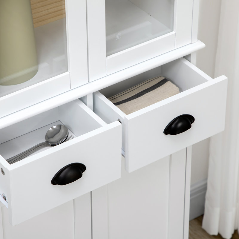 61" Kitchen Pantry Cabinet With Storage, White