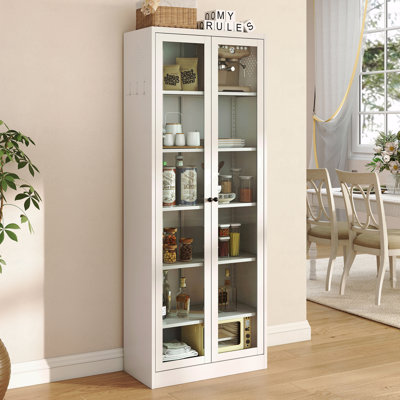 Armoire de cuisine en métal - 72 po de hauteur avec 5 tablettes réglables