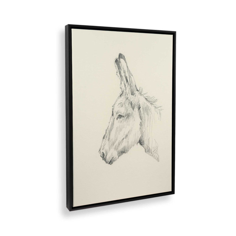 «Donkey Study II» par Ethan Harper, reproduction d'art, H 16 po x l 12 po, «Floater», reproduction encadrée sans passe-par