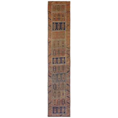 Tapis de couloir rétro vintage en laine turque 2 pi 10 po x 13 pi 9 po Vintage Turkish Village Rugs