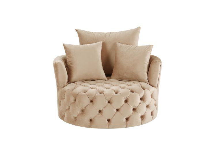 Chaise d'appoint avec velours pivotant rose, Grey