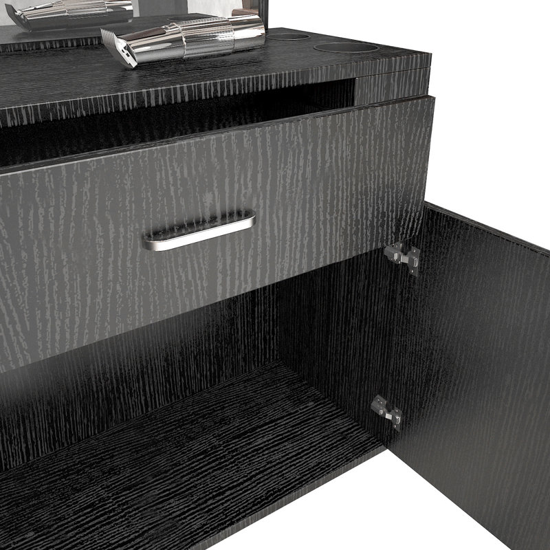 Annemie 26.8'' Wide Floating Vanity with Mirror, Black