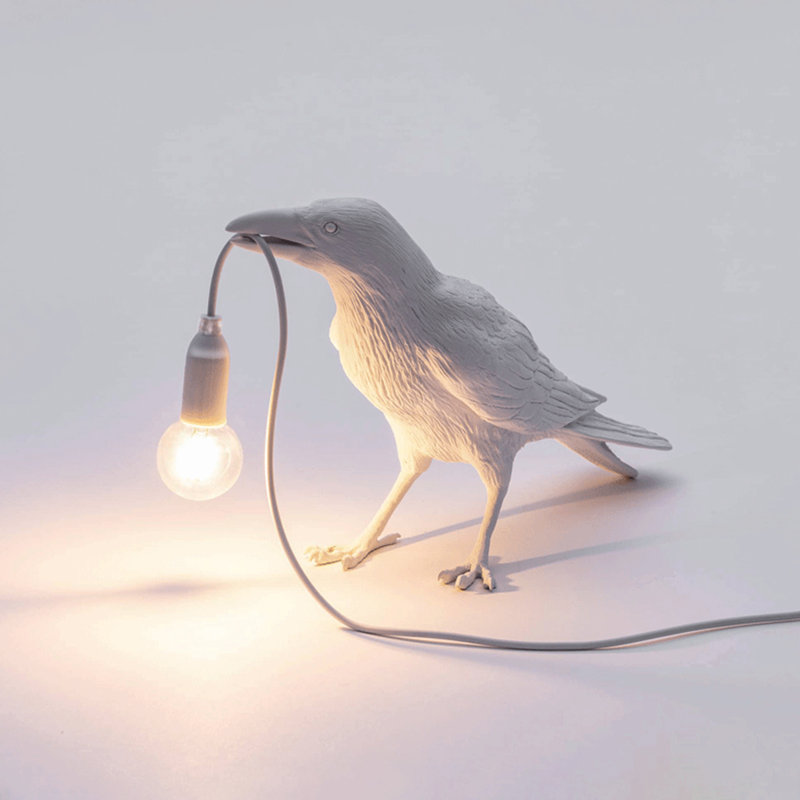 Lampe de table DEL Raven, Blanc