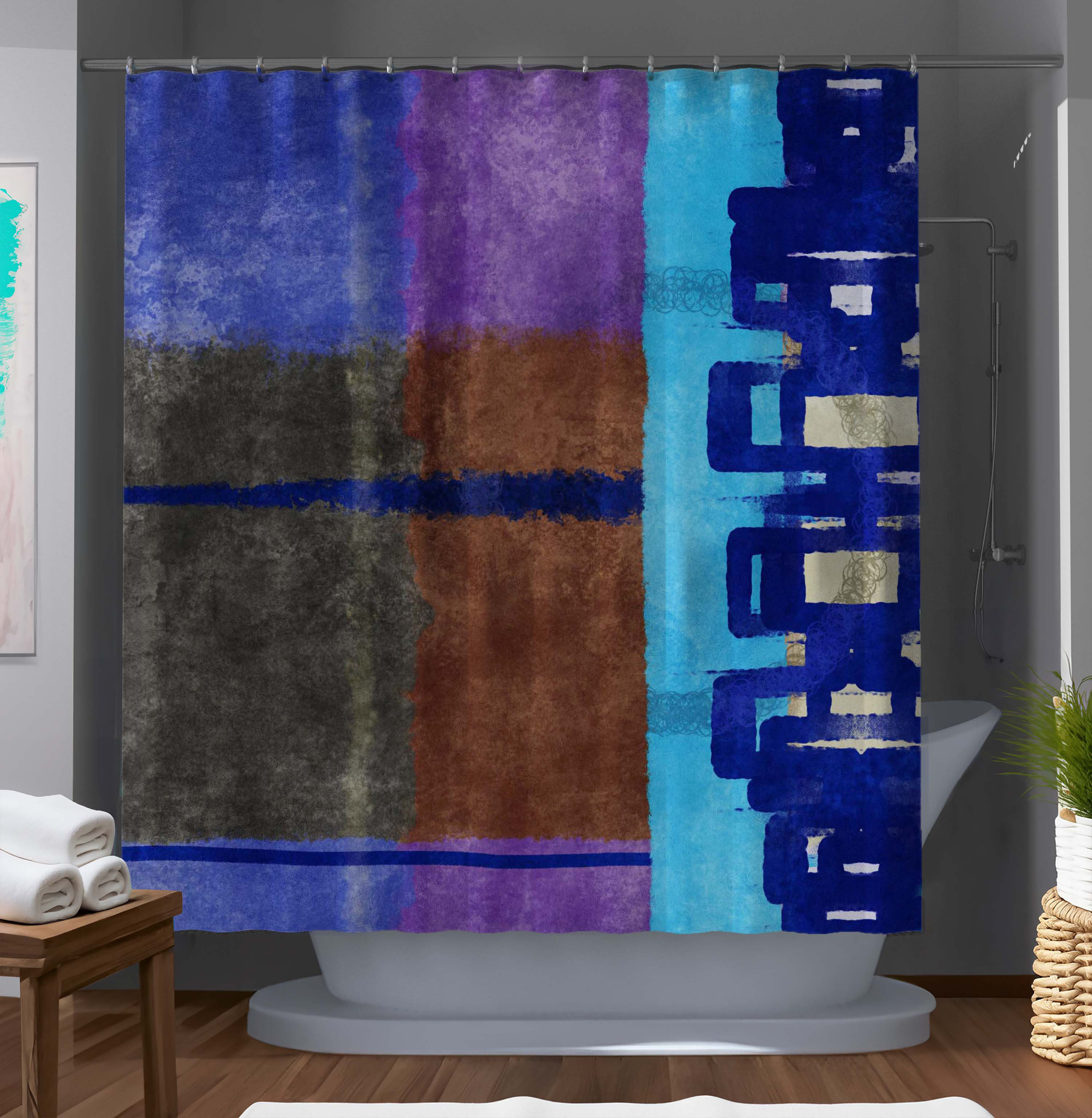 East Urban Home Debrajo Abstract Shower Curtain | Wayfair