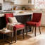 Ensemble de 2 chaises d'appoint de cuisine en bois massif avec garniture cloutée et support pour haut dossier Farmhouse, capacité de poids de 350 lb-1590159140