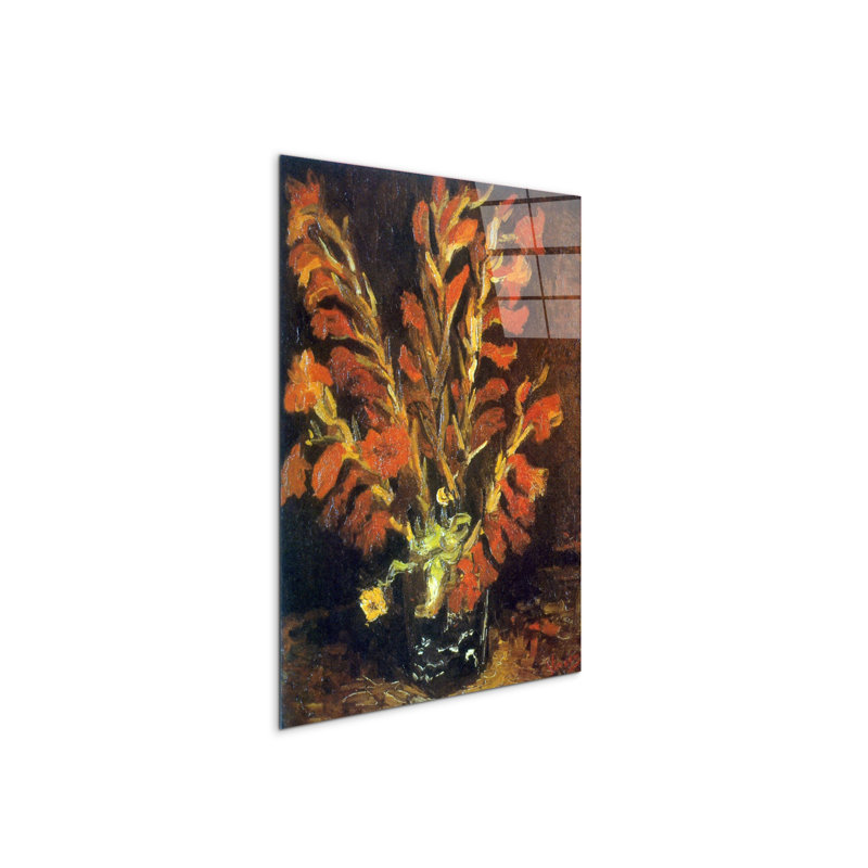 Gladioli By Van Gogh Vincent 80cm H X 60cm W CrystalArt Material Acrylic Glass Effect, Frameless Panel Lightweight Ready to Hang