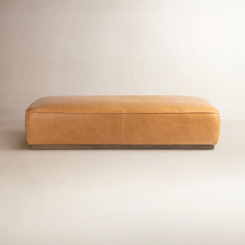 Sinclair Ottoman, Palermo Butterscotch Genuine Leather