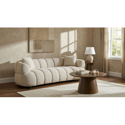 Wilfrieda Contemporary Channel Tufted Woven Fabric Upholstered Sofa