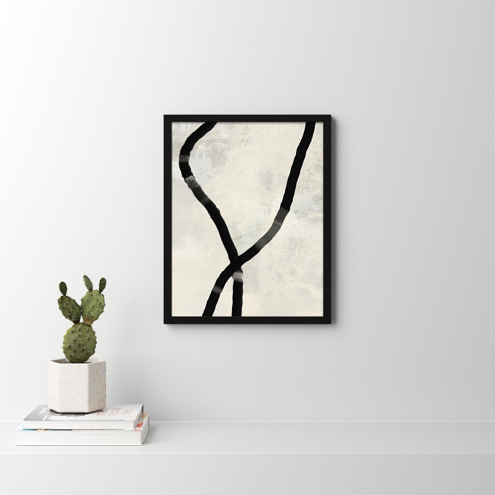 Black Rope 5 by Jacques Pilon, Black, 25" H x 20" W x 1.25" D