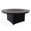 54" Round Rustic Polymer Fire Table with Propane Shelf-2024633360