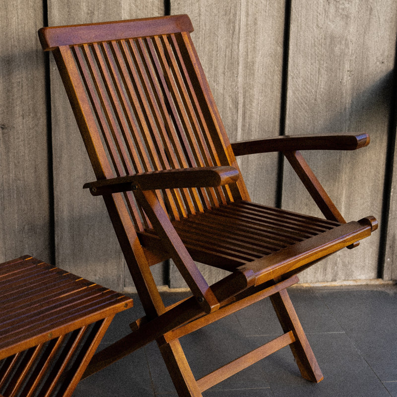 Chaise pliante en bois de teck Red Barrel Studio - Elnara