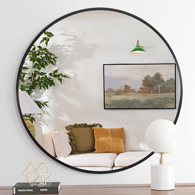 Miroir mural pour salle de bain, 24 po x 24 po, Noir