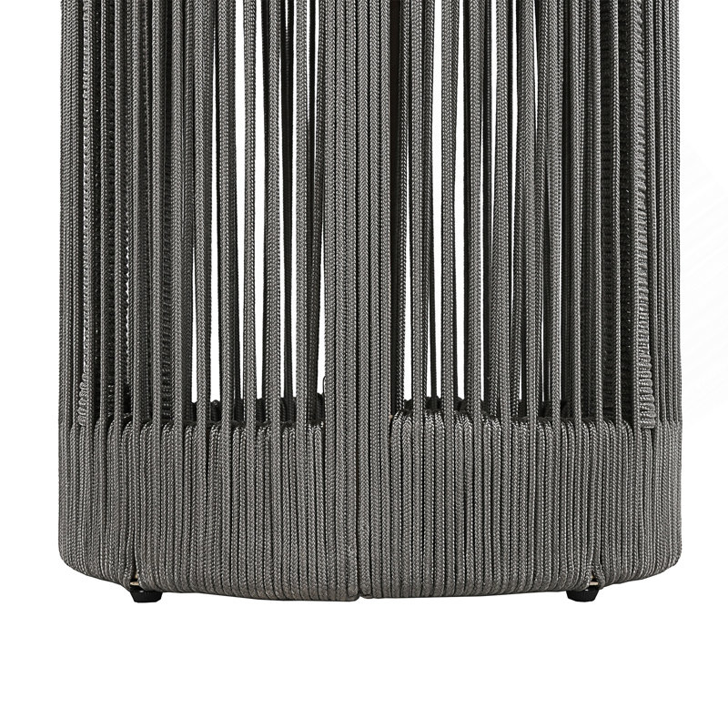 Ensemble de chaise longue d'extérieur en corde durable avec dossier réglable, table d'appoint et coussins imperméables pour la détente sur le patio et la piscine