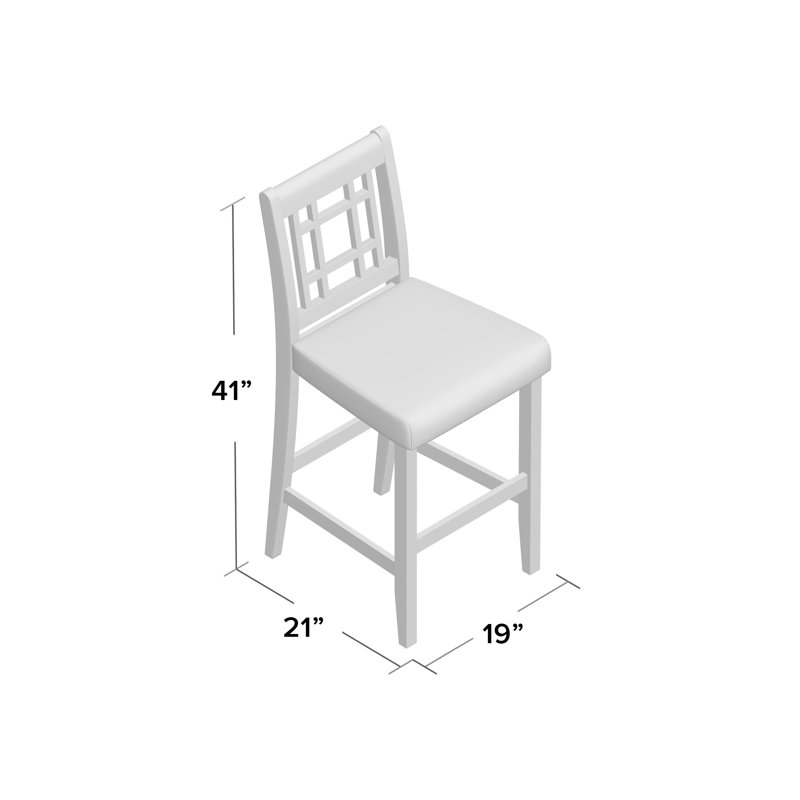 Imala Upholstered Counter Stool with Solid Wood Frame, Beige