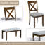 6 tables de salle à manger avec plateau rectangulaire, 4 chaises et un banc spacieux, une table et-1013345124