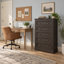 Commode vintage à 5 tiroirs de 70 cm de large avec poignées couleur bronze - Brun-137596104