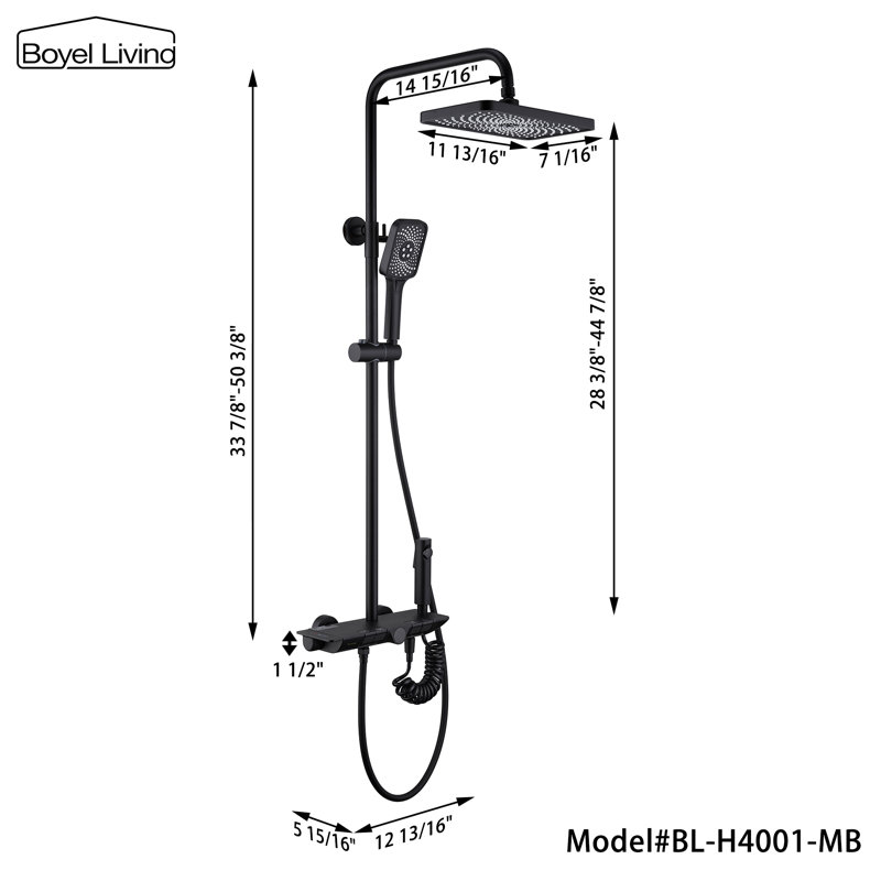 Pomme de douche double avec valve brute