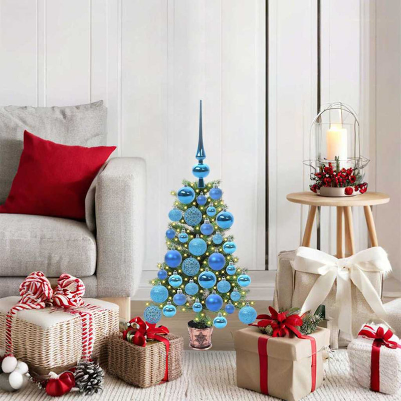 Christmas Tree with 150 LEDs with Stand PE, 2.13' H, Blue